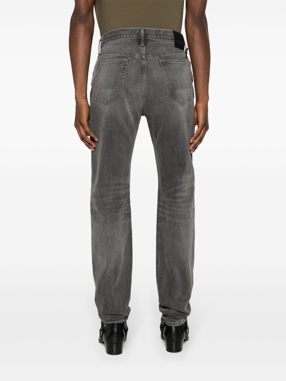 slim-leg cotton jeans - 4