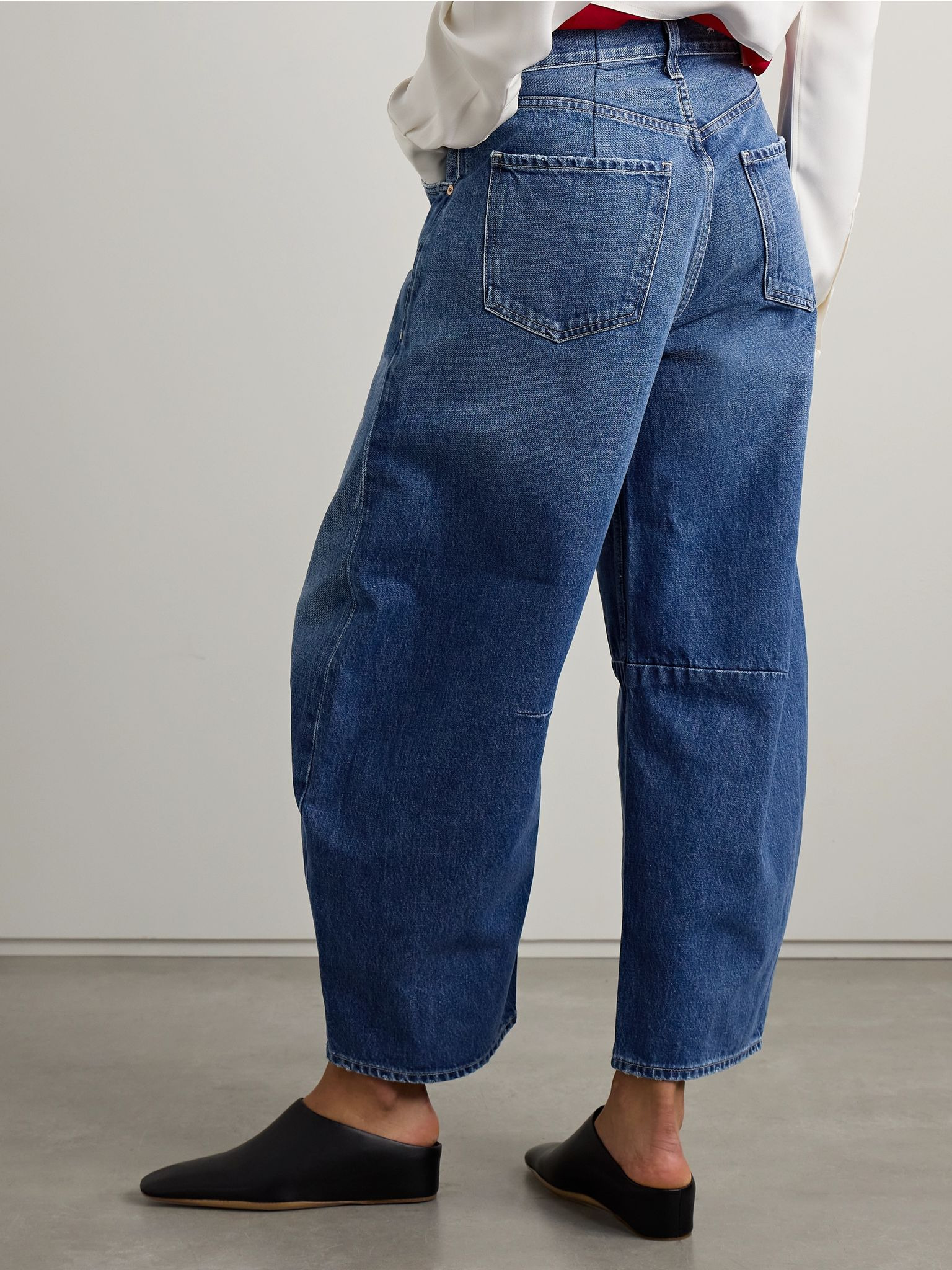 Horseshoe high-rise barrel-leg jeans Mid denim - 3