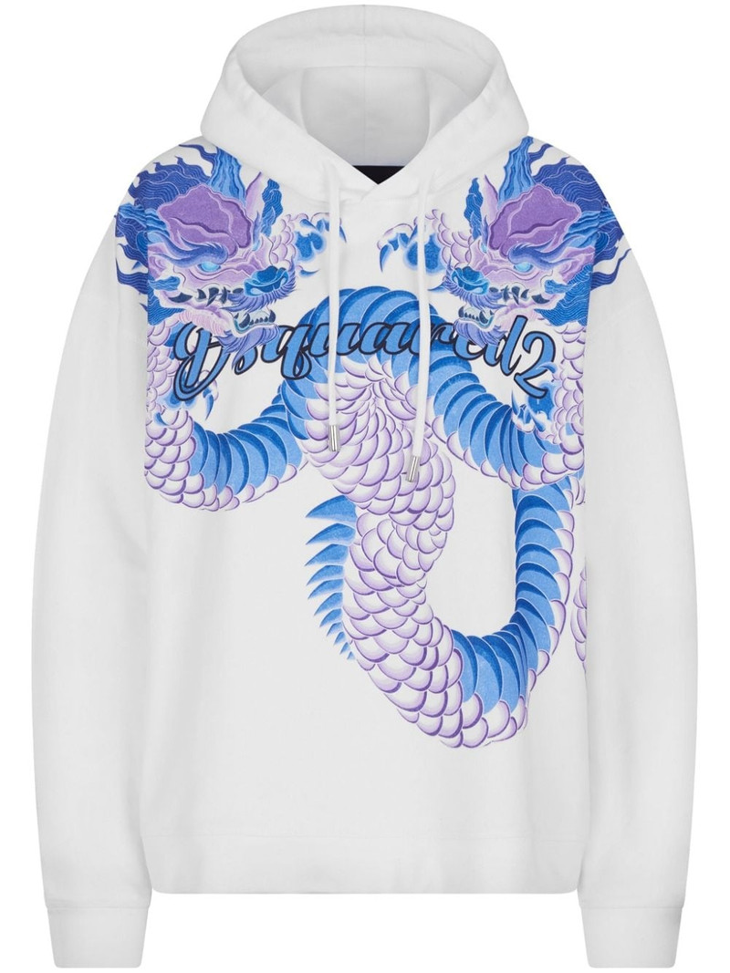 graphic-print cotton hoodie 1