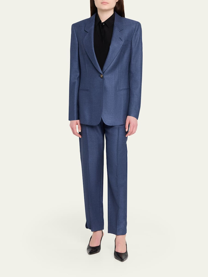 GIORGIO ARMANI Single-Breasted Silk Blazer Jacket outlook