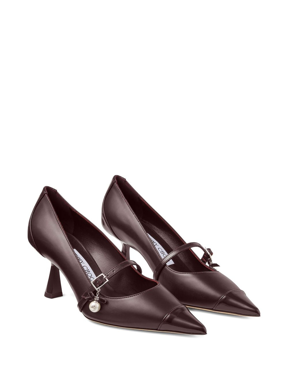 65mm Aren pearl-embellished pointed-toe pumps - 2
