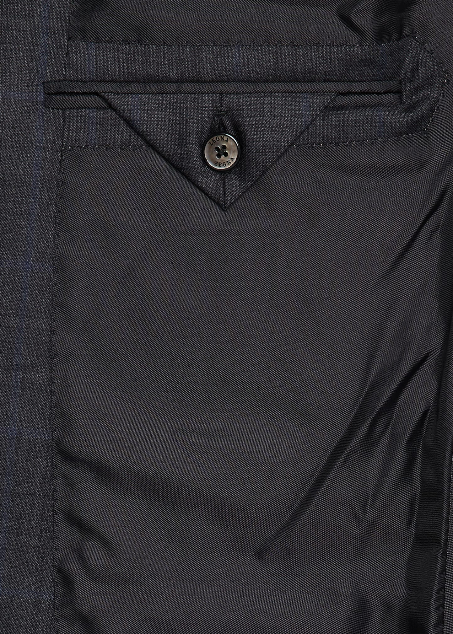 Men's Wool Windowpane Plaid Two-Piece Suit - 6