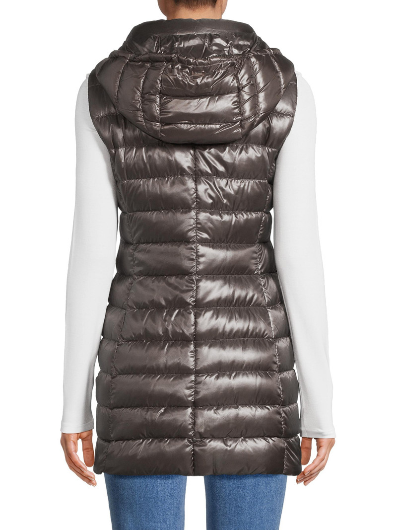 Women's Iconico Serena Nylon Ultralight Long Vest - Antracite 5