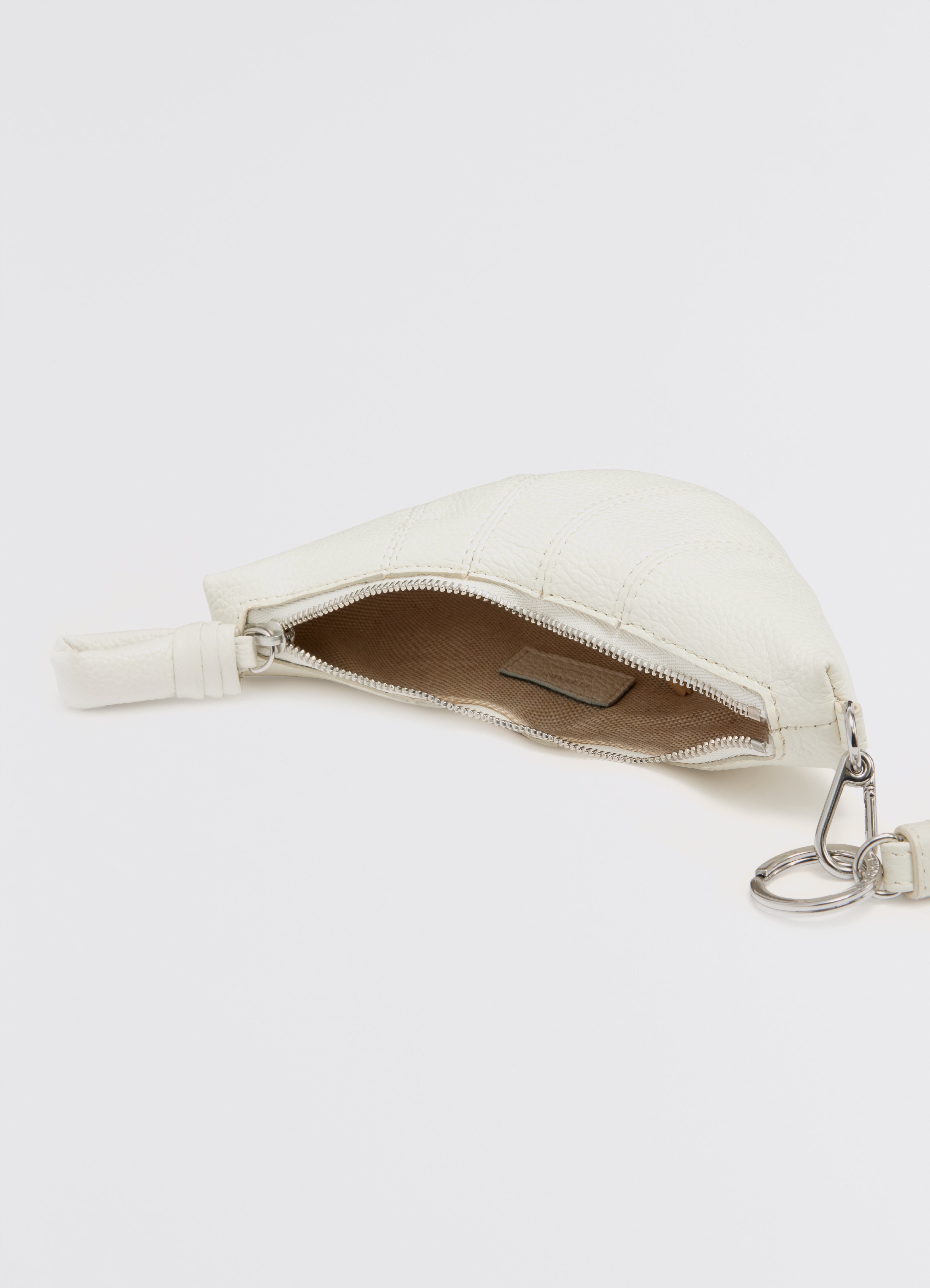 バッグ Lemaire CROSS-BODY CROISSANT COIN PURSE Croissant leather coin purse with strap in white - Lemaire