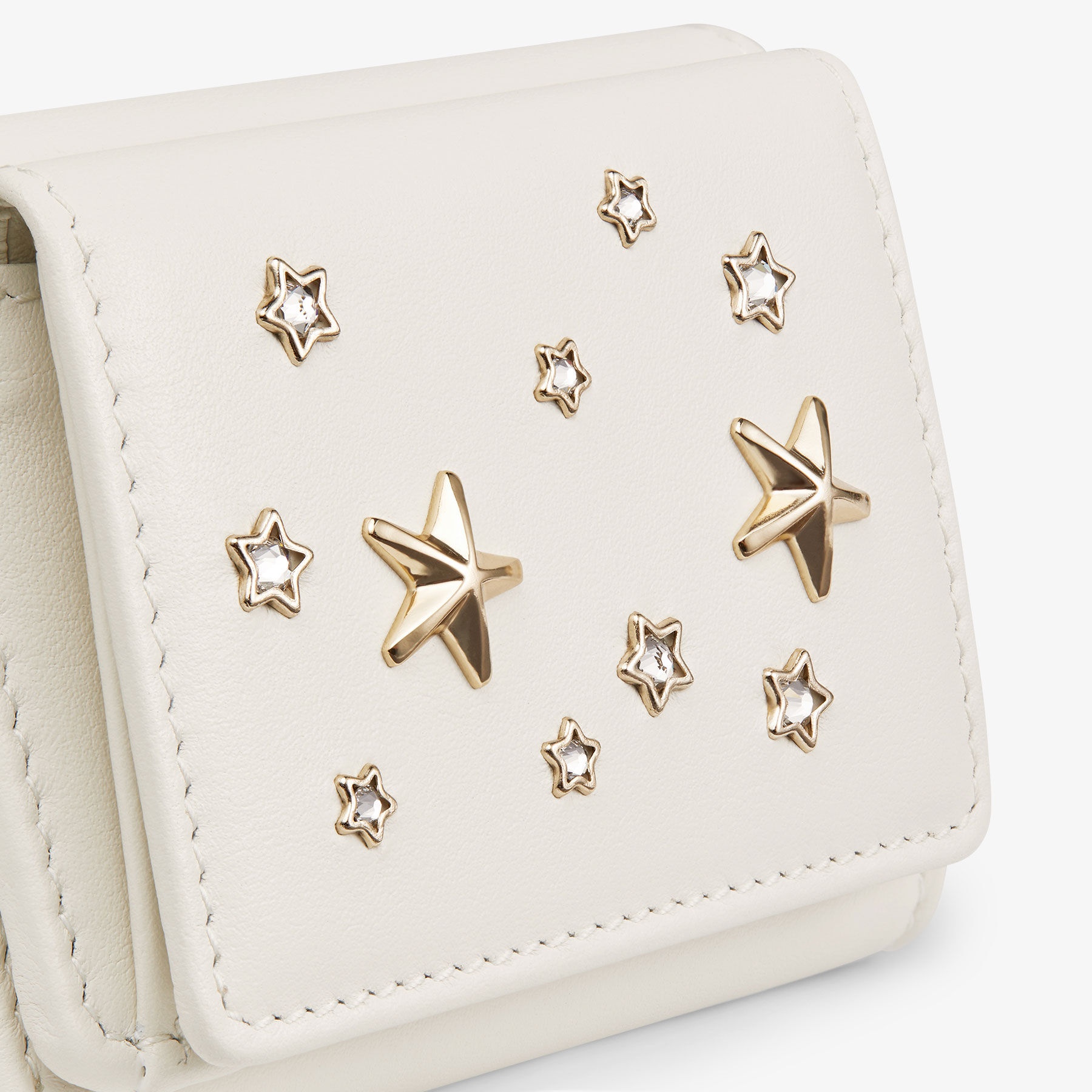 Nemo
Latte Calf Leather Wallet with Metal and Crystal Stars - 3