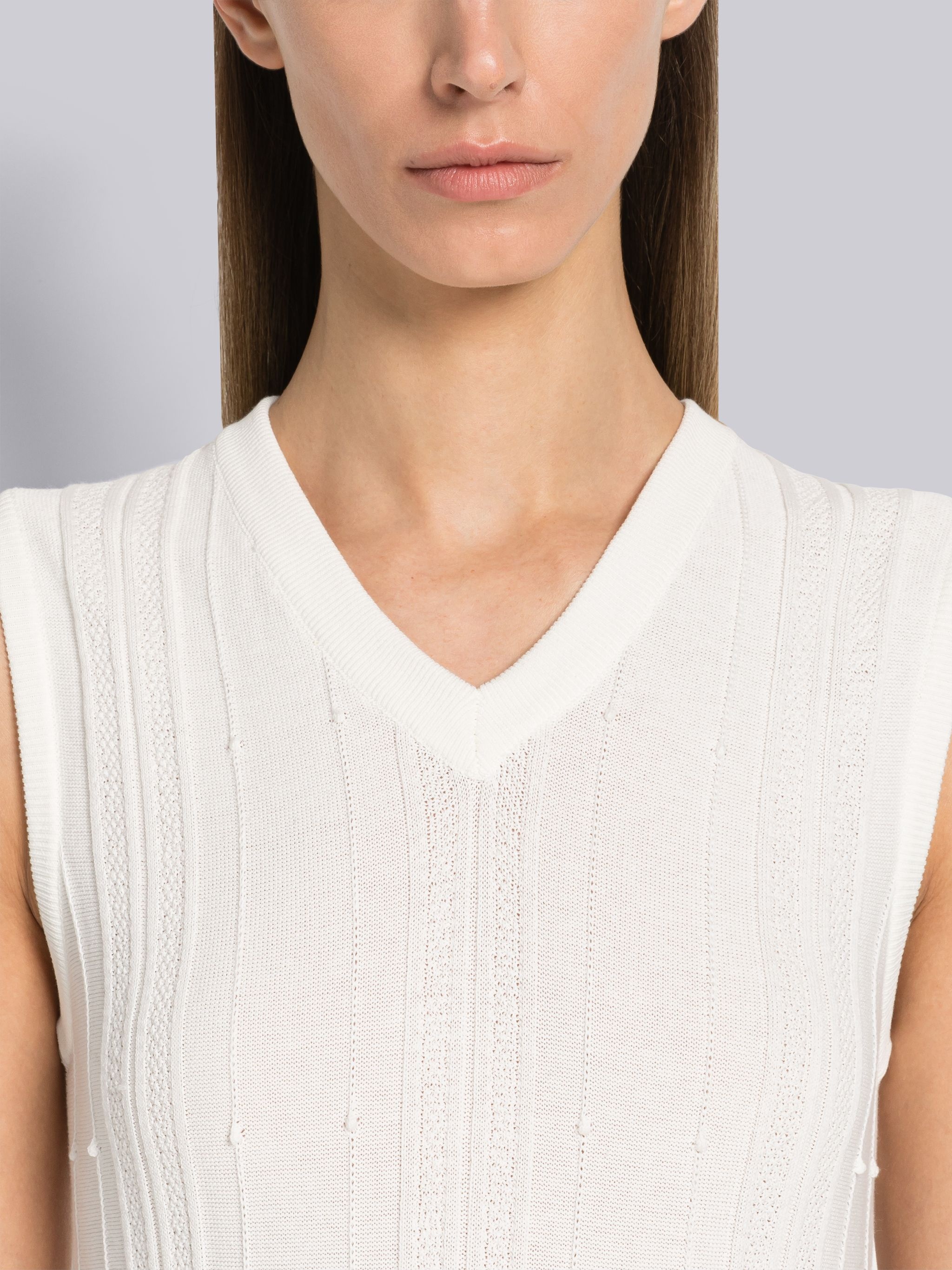 High Twist Cotton Cricket Stripe Sleeveless Tennis Dress - 4