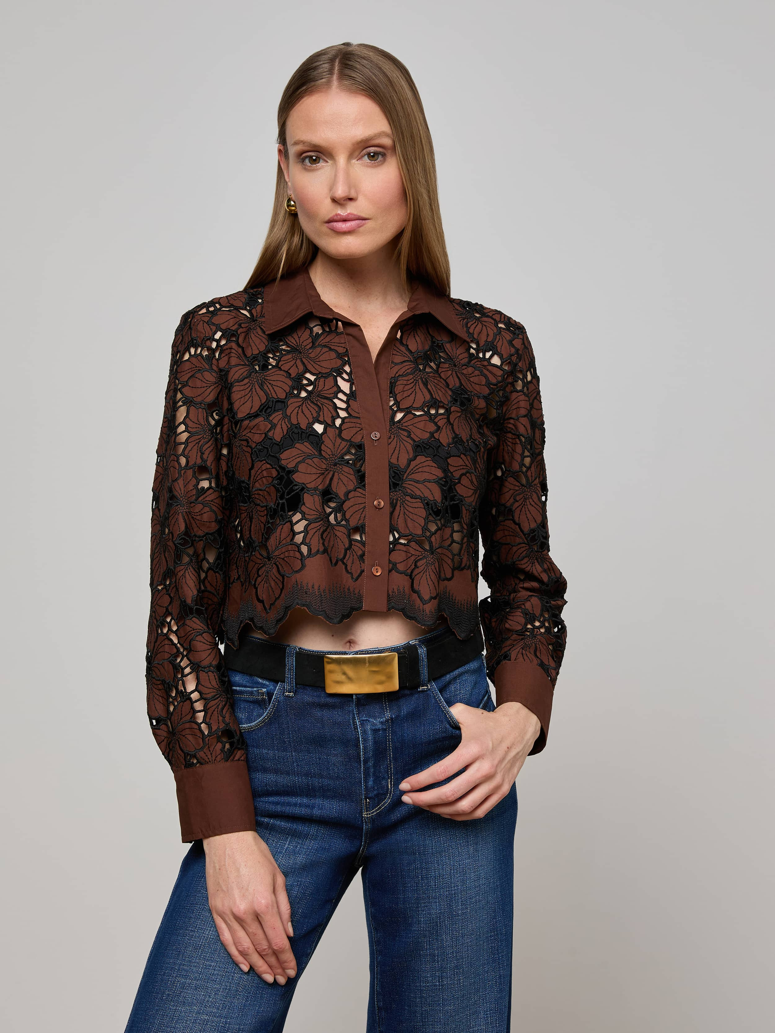 Seychelle Cropped Eyelet Blouse - 2