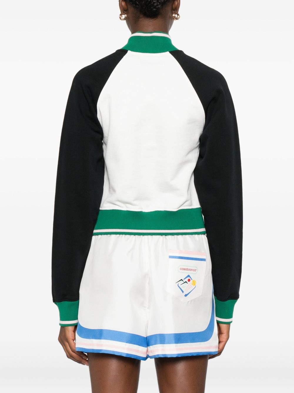colour-block quarter-zip sweatshirt - 4