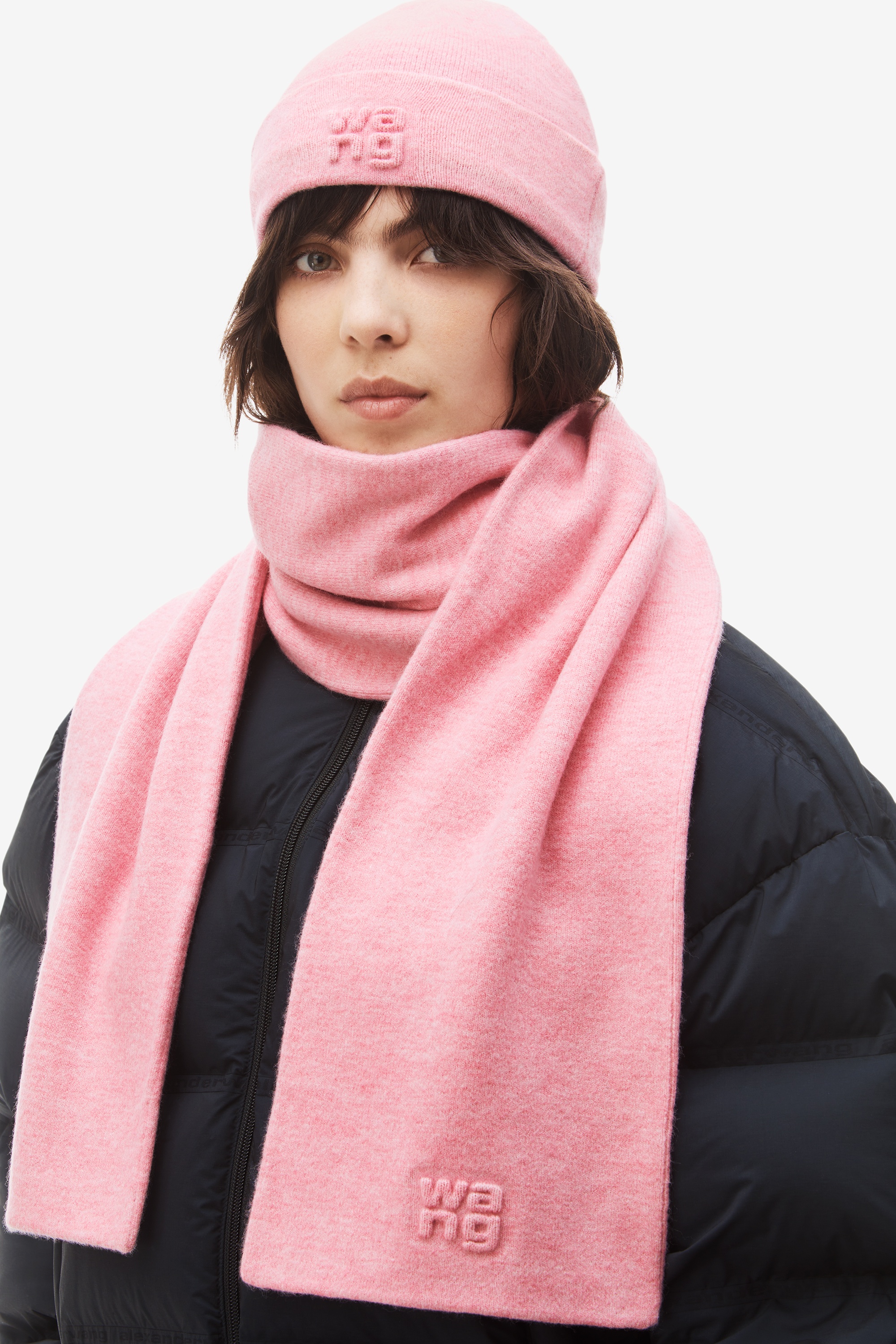 logo scarf in soft stretch wool - 3