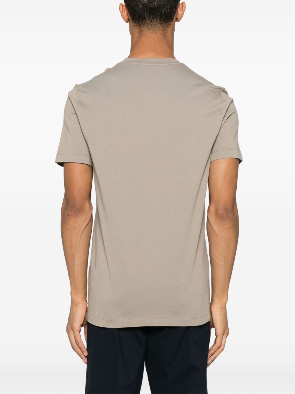 flocked-logo cotton T-shirt - 3