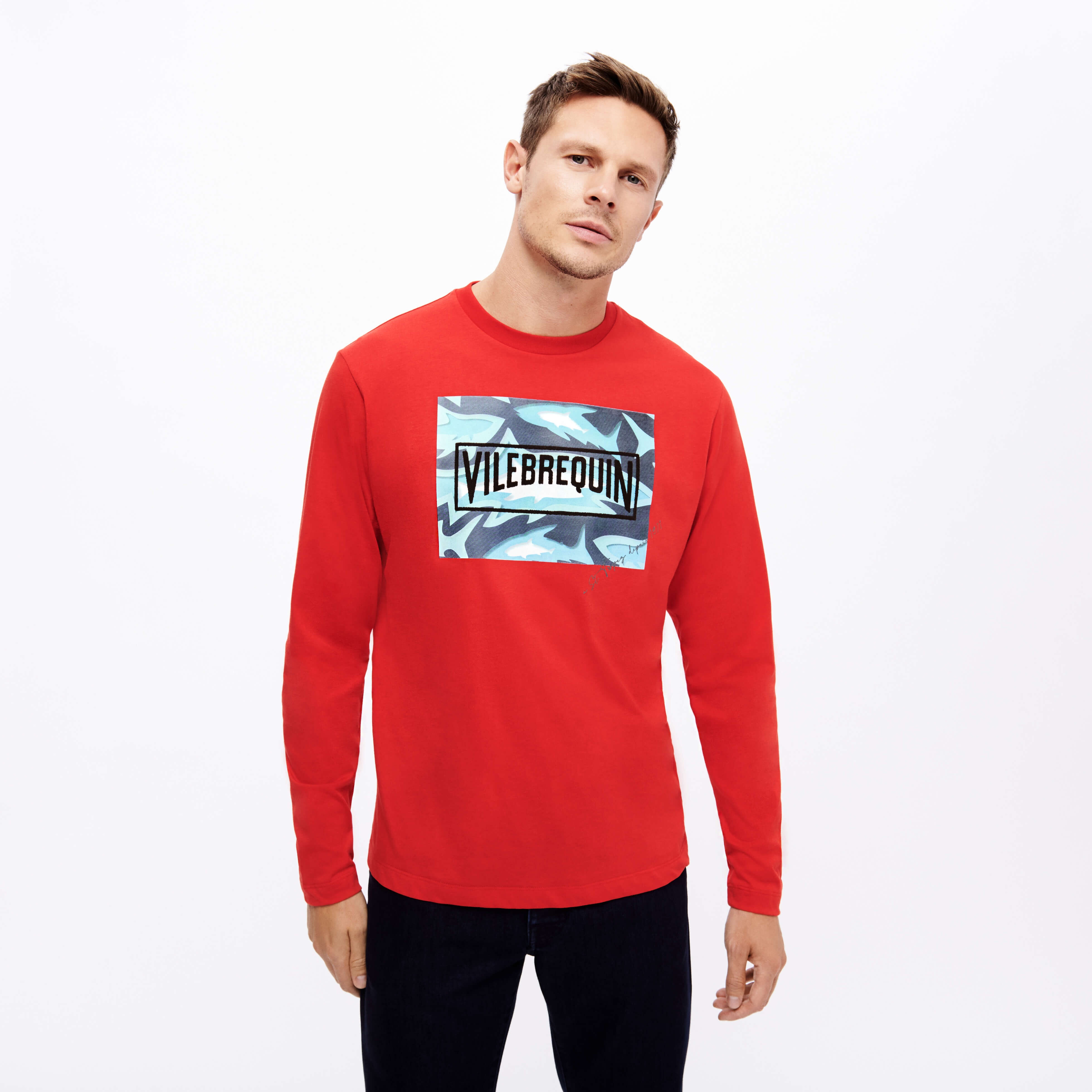 Men Cotton T-Shirt Requins 3D - 3