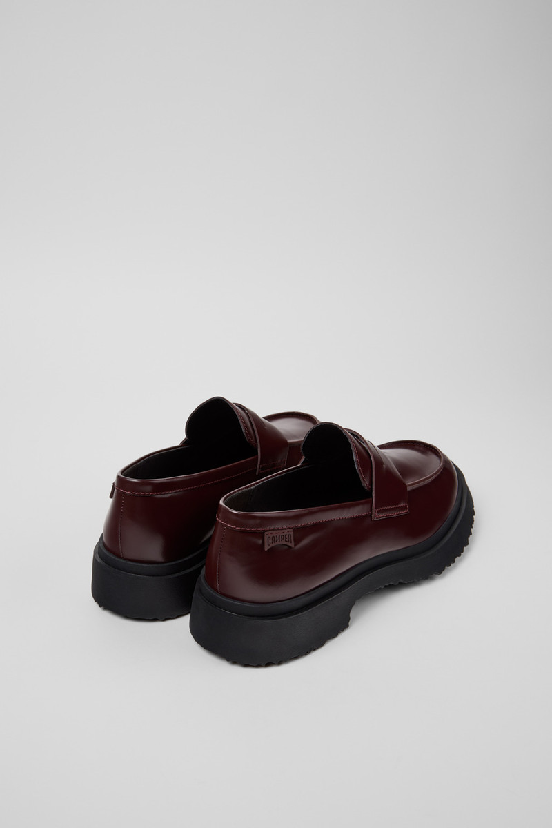 CAMPERLAB Burgundy Leather Moccasins for Men. outlook