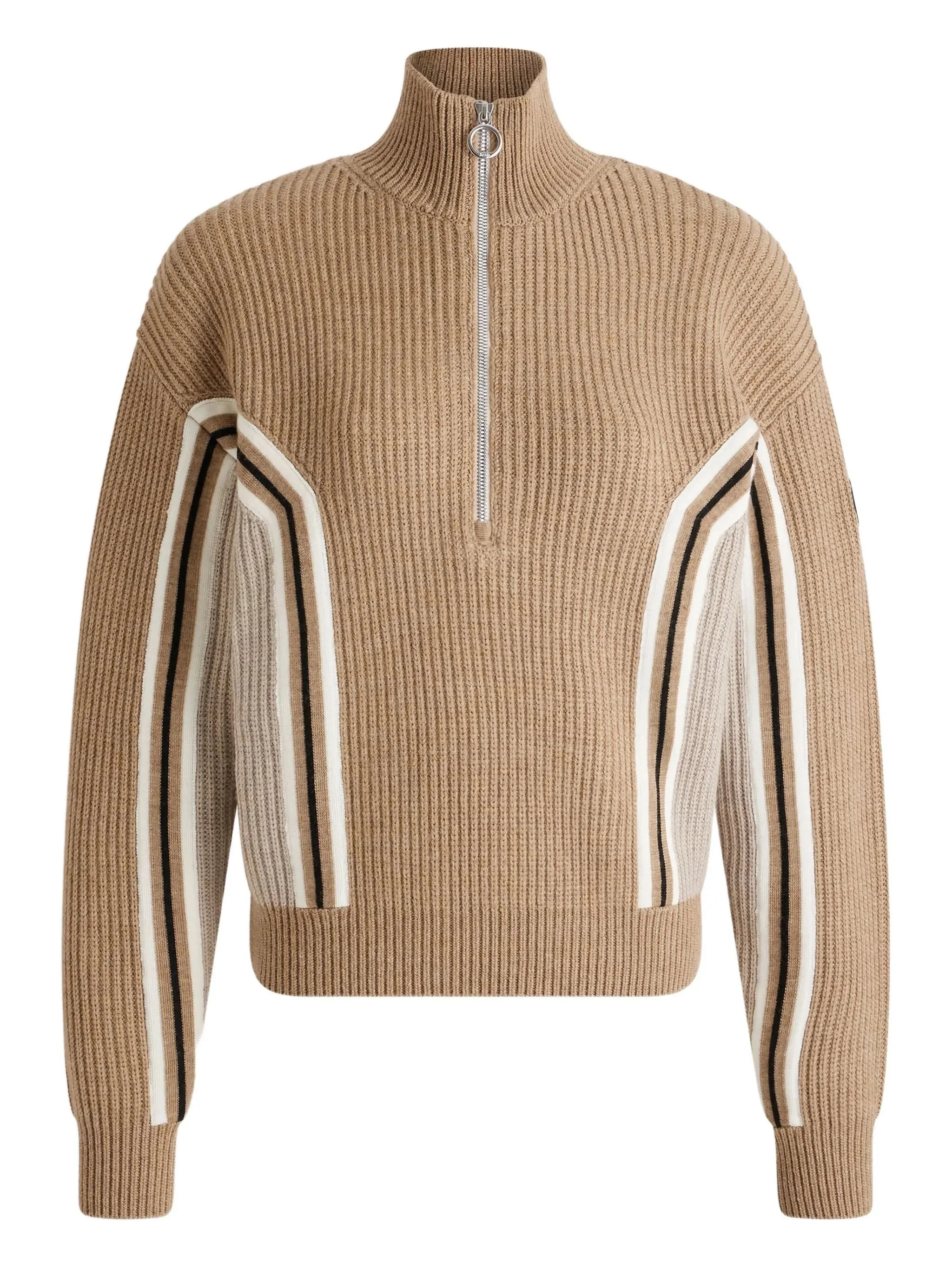 ribbed-knit half-zip sweater - 1