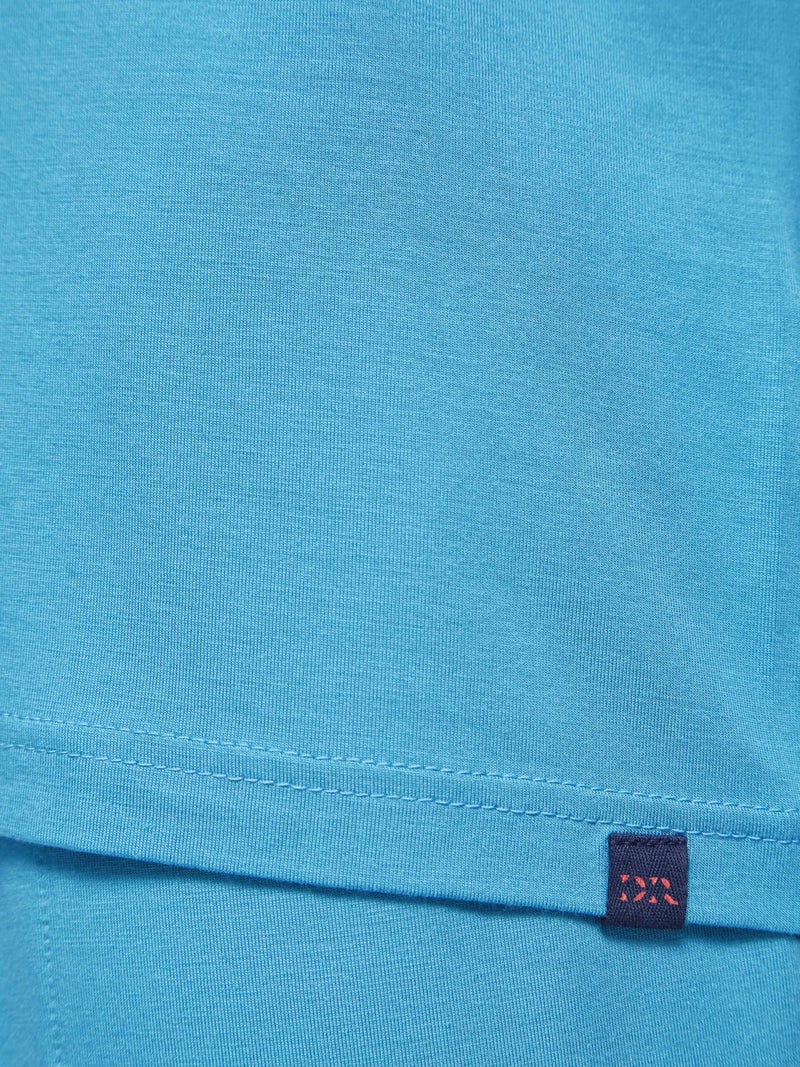 Men's V-Neck T-Shirt Basel Micro Modal Stretch Harbour Blue - 6