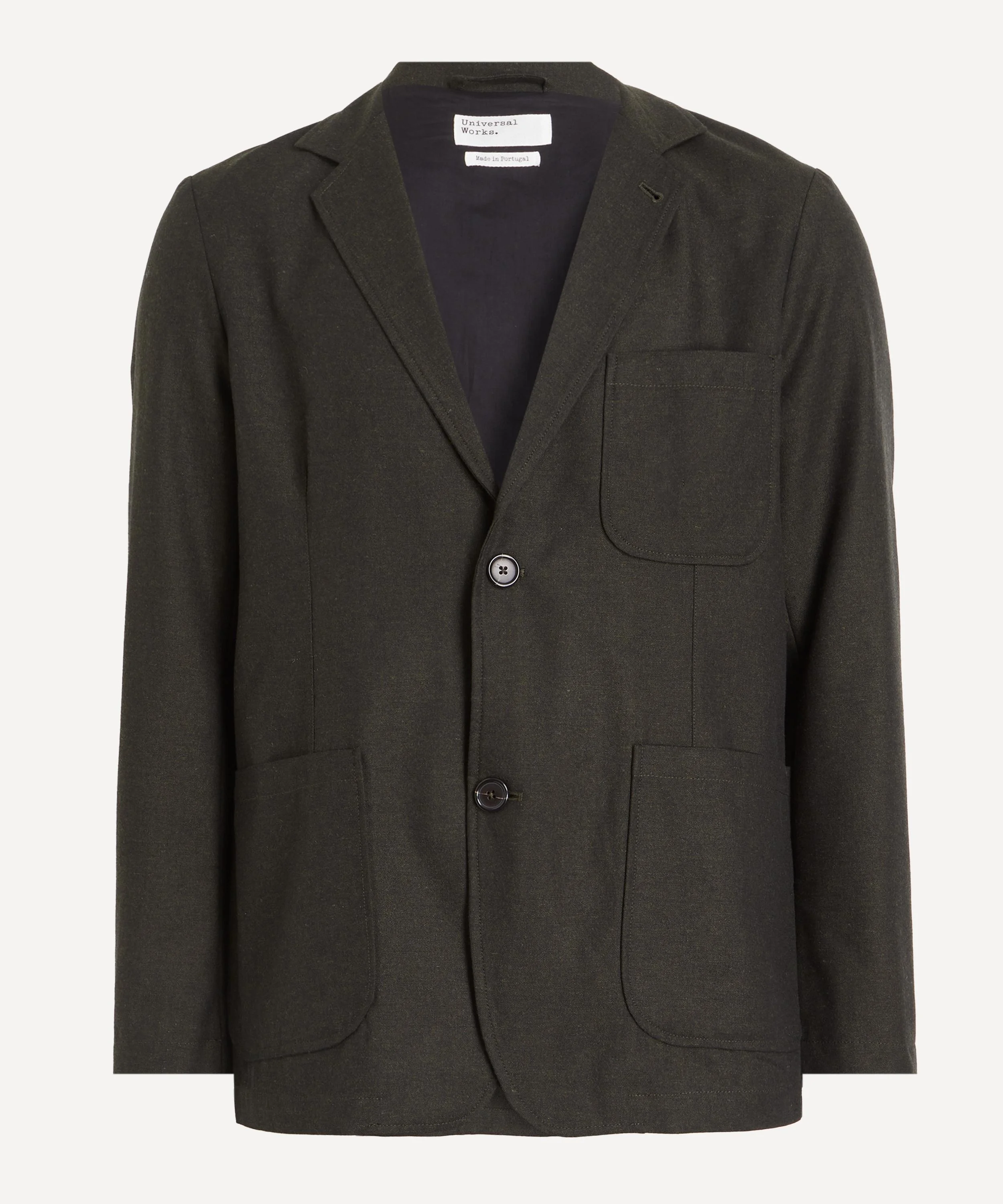 Olive Marl Tropical Suiting Two-Button Jacket - 1