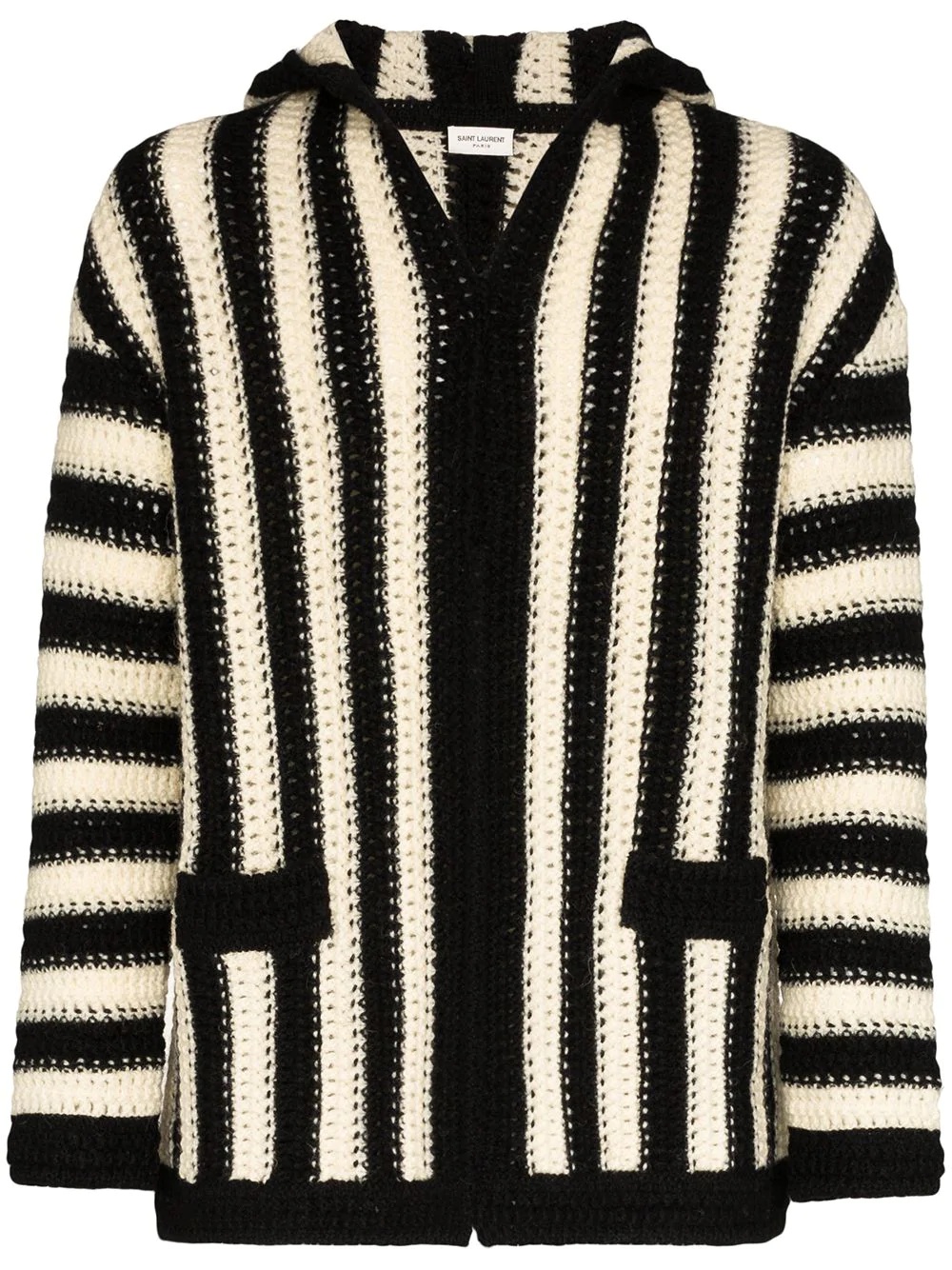 striped hooded cardigan - 1