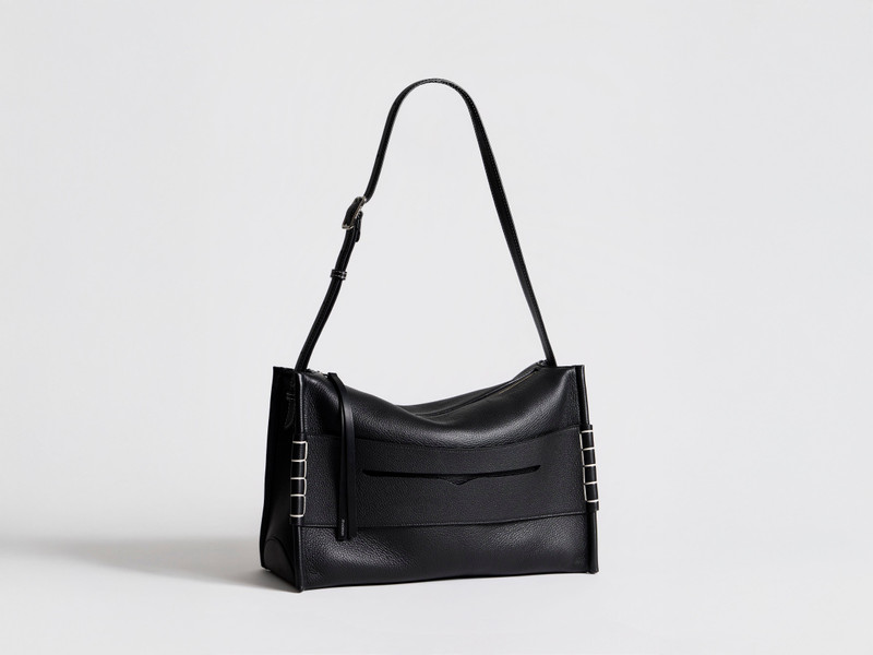 JW Anderson MESSENGER LOAFER BAG IN BLACK LEATHER outlook