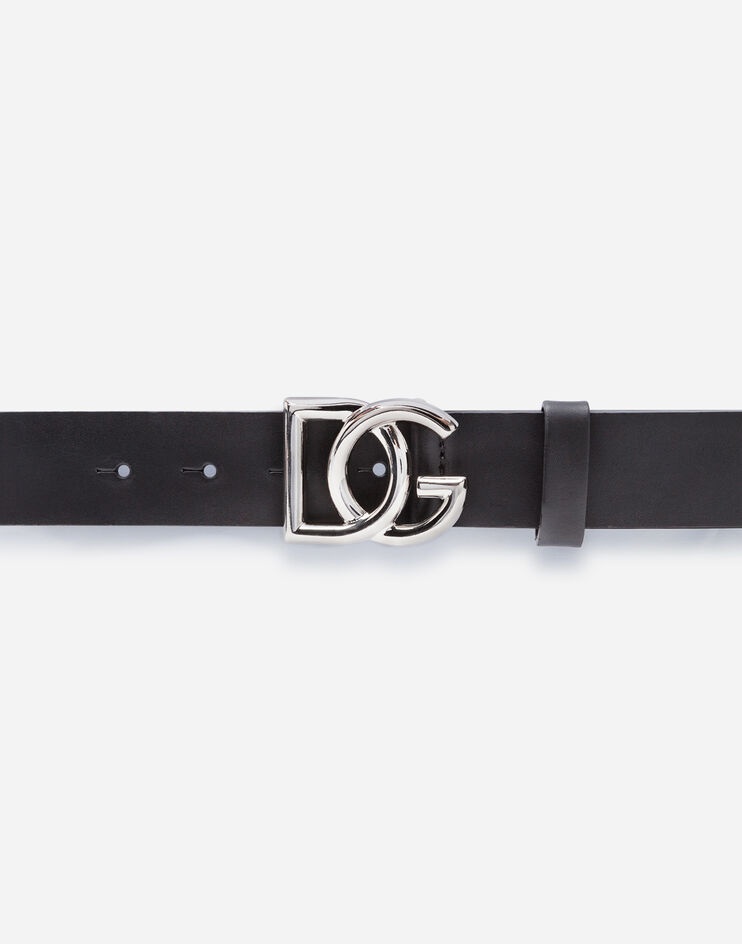 Leather belt with crossed DG logo - 3