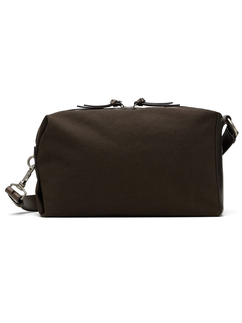 Brown Canvas & Lambskin Bag 1