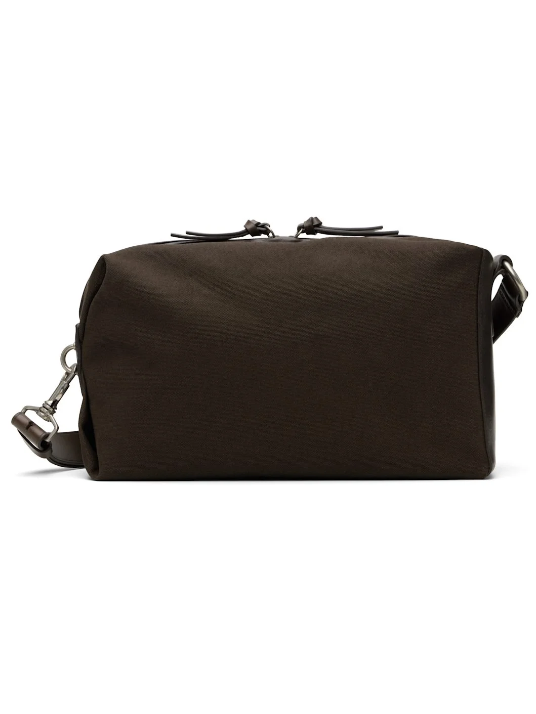 Brown Canvas & Lambskin Bag - 1