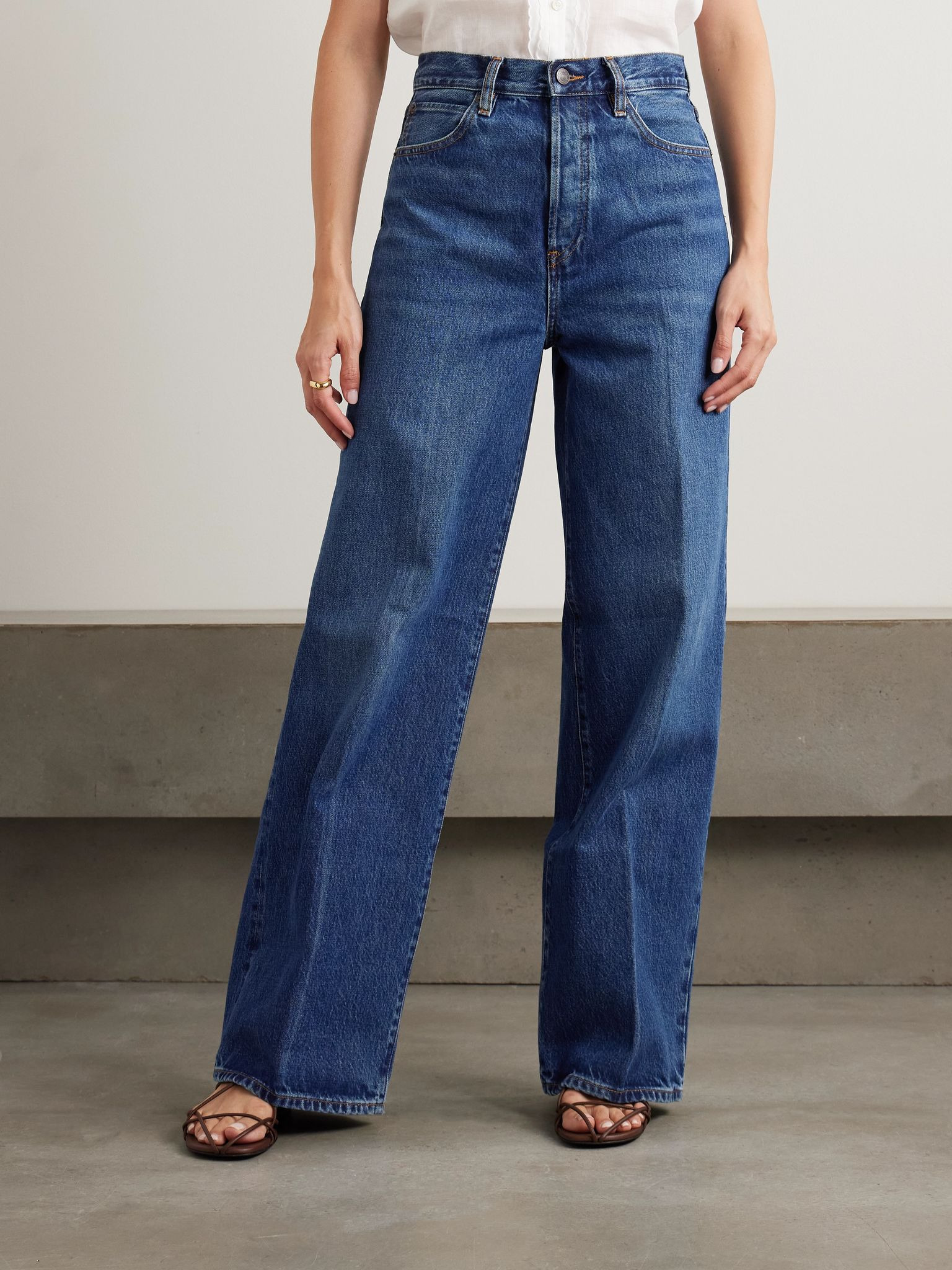 The Collegiate high-rise wide-leg jeans Mid denim - 3