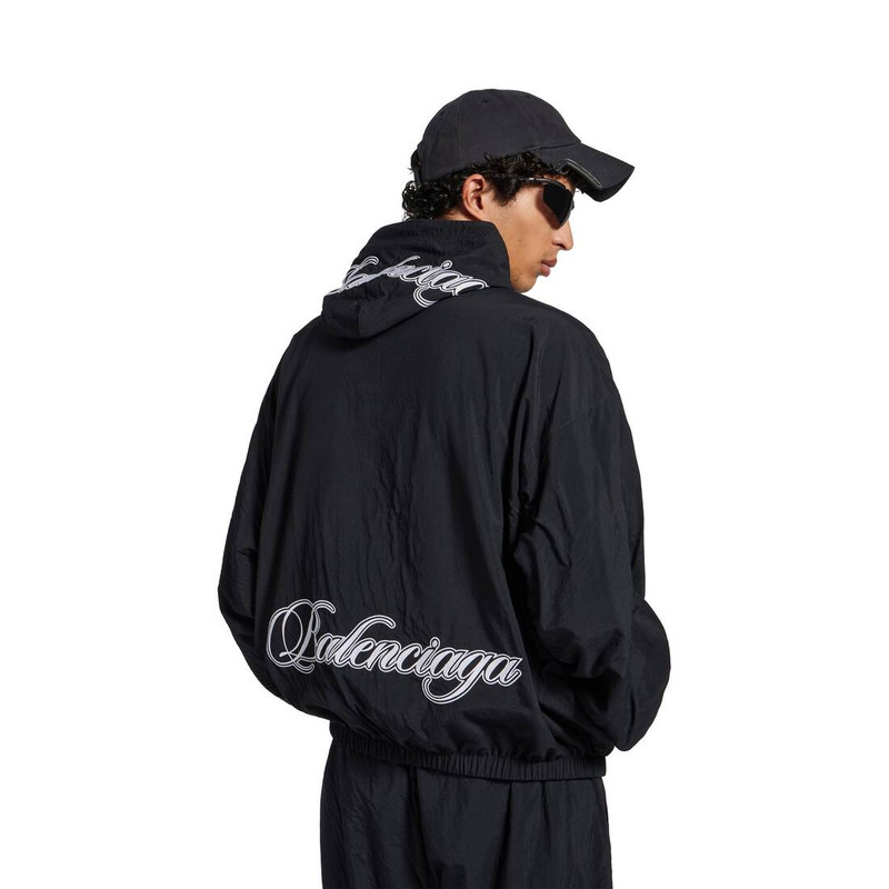 Men's Cursive Reversible Tracksuit Jacket in Black/grey 5