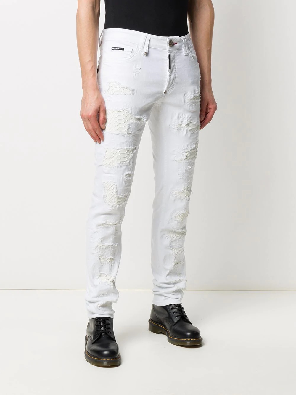 distressed slim-fit jeans - 3