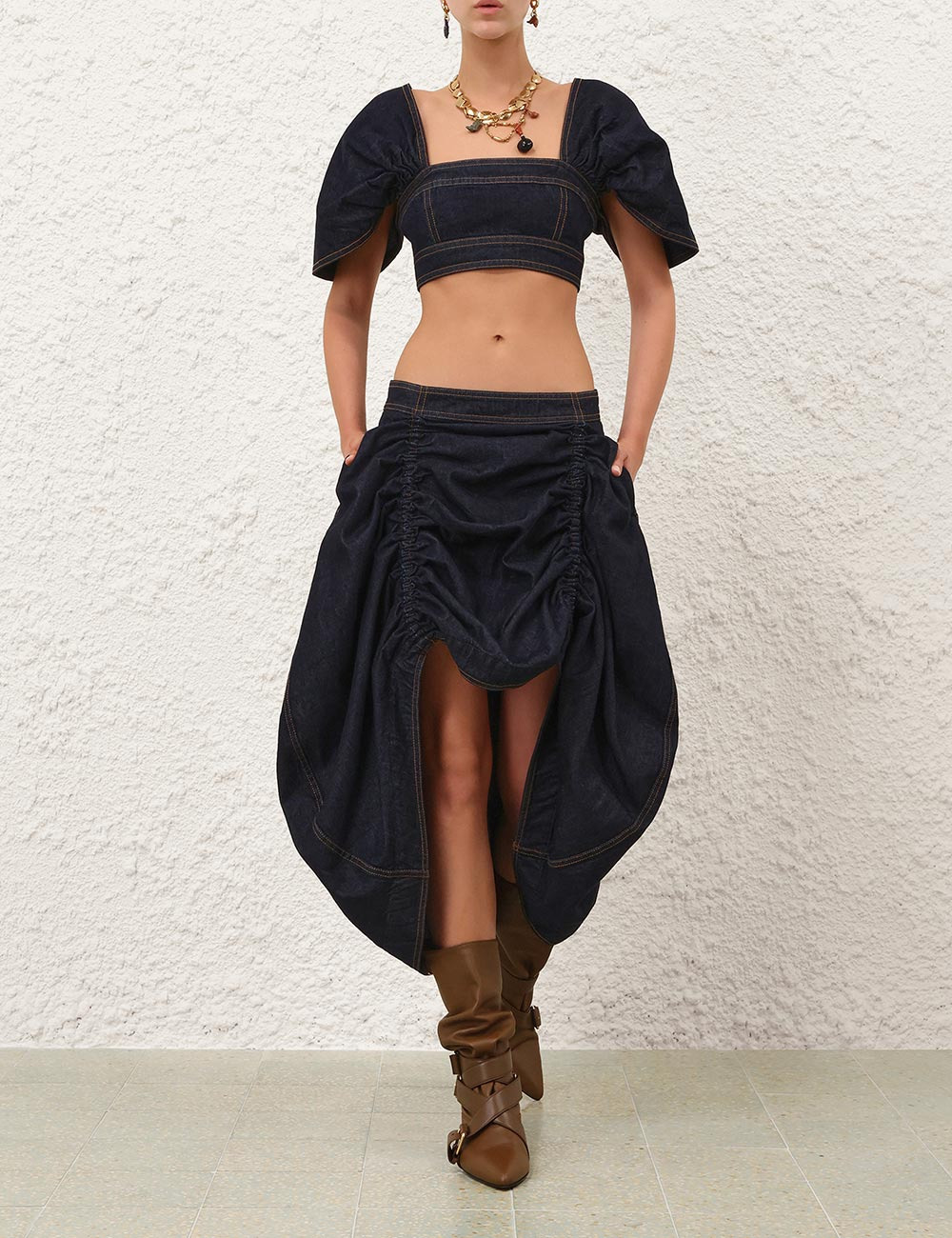 REBELLION DENIM MIDI SKIRT - 2