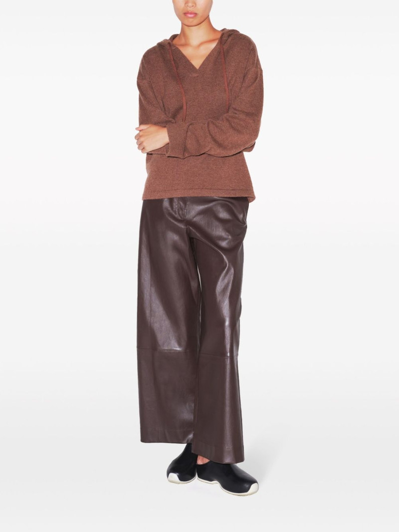 ROSETTA GETTY V-neck drawstring hoodie outlook