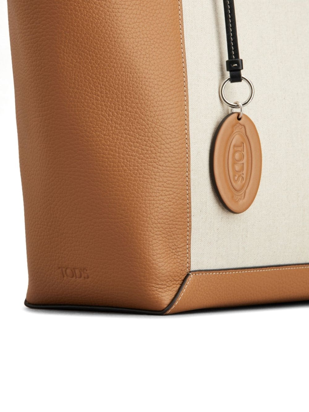 panelled leather tote bag - 5