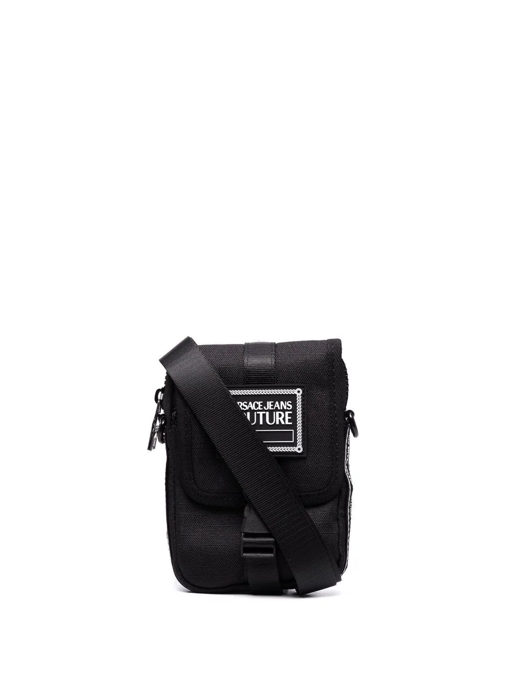 logo-print strap messenger bag - 1