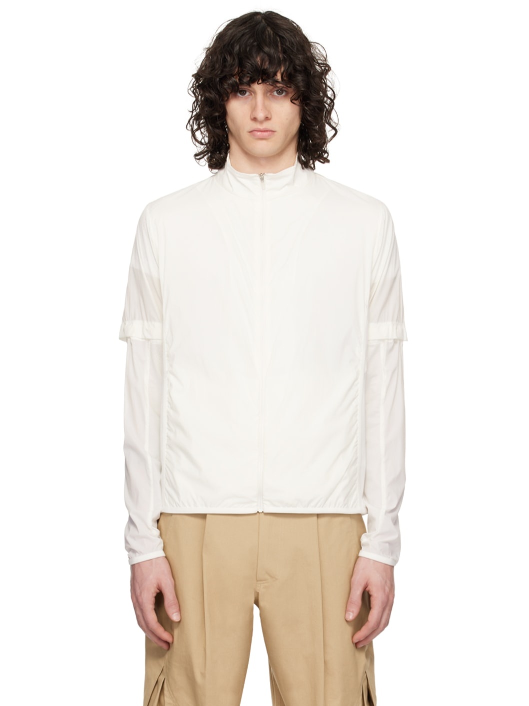 White Convertible Track Jacket - 1