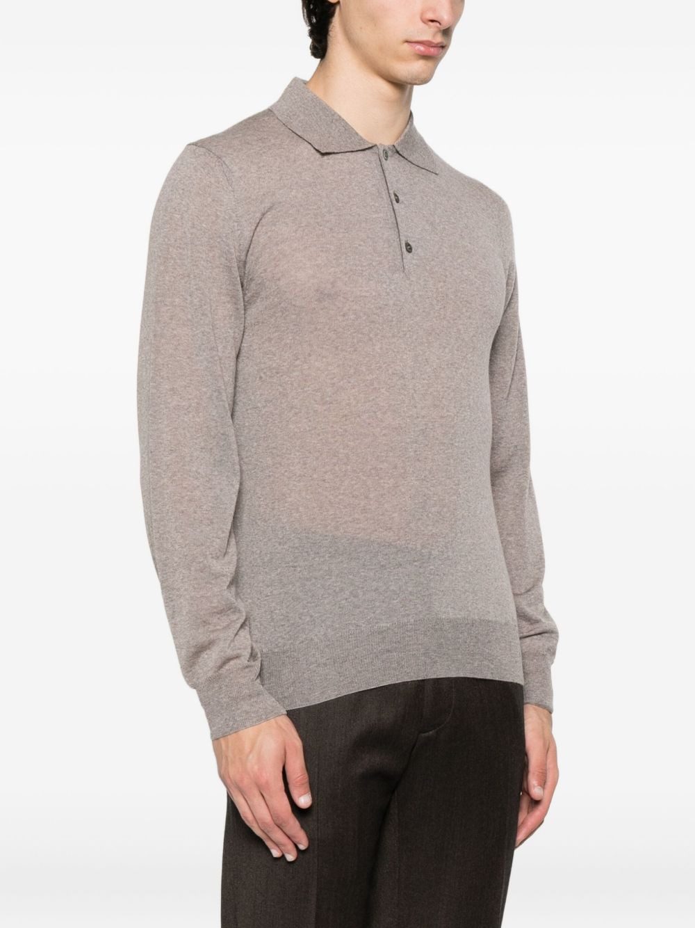 knited long-sleeved polo shirt - 3