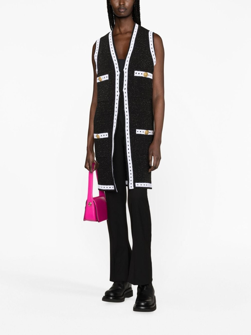 Balmain V-neck contrasting-border cardigan outlook