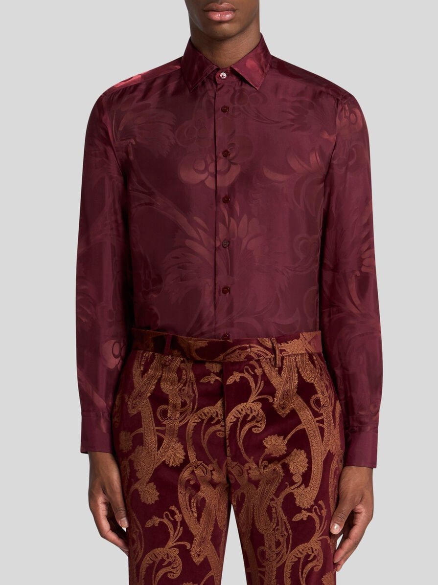 FLORAL LEAFY JACQUARD ROMA SHIRT - 2