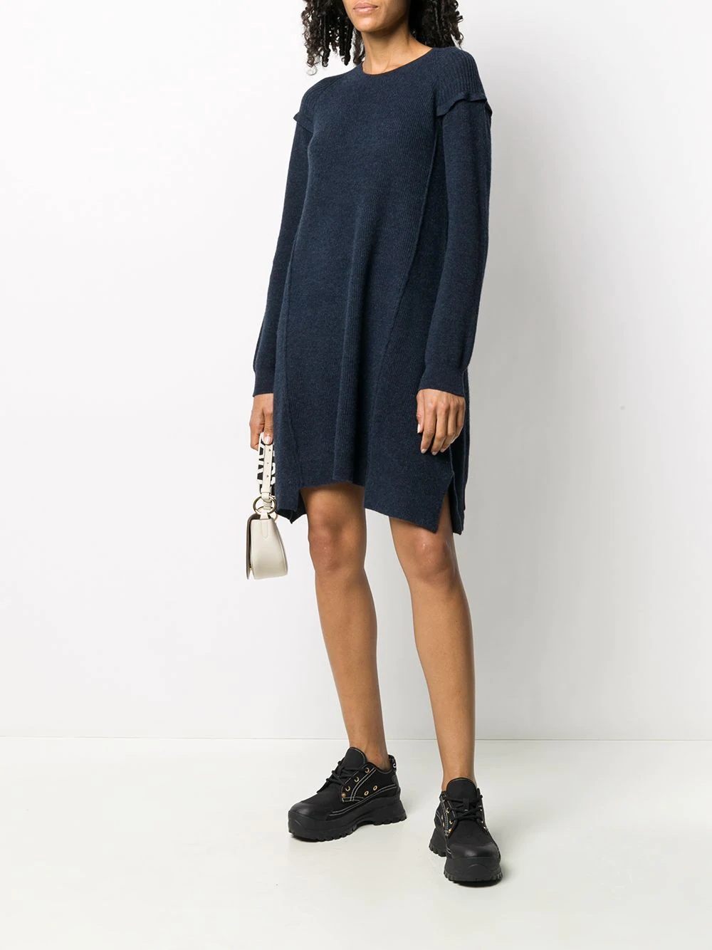 loose drop-shoulder knit dress - 2