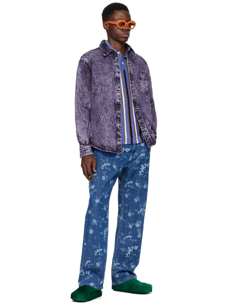 Marni Purple Button Denim Shirt outlook