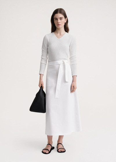 Totême Tie-Waist cotton skirt white outlook