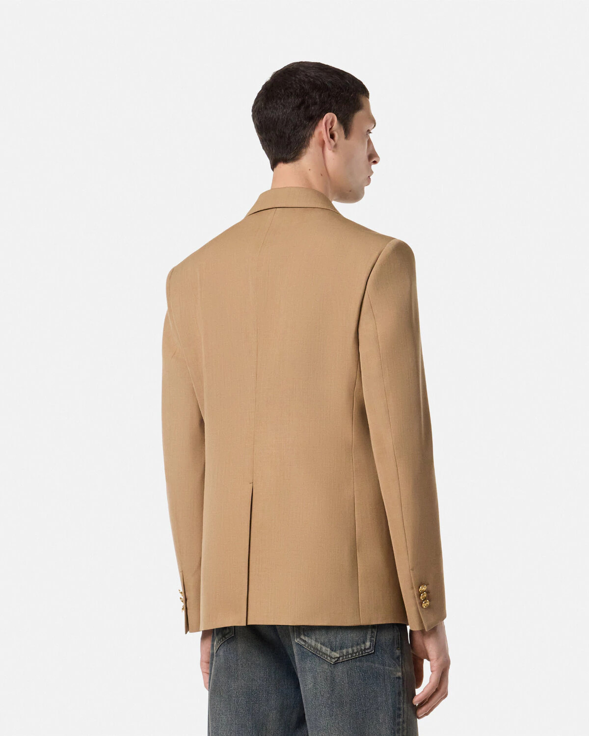 Mélange Wool Single-Breasted Blazer - 5