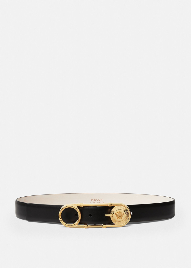 Safety Pin Leather Belt 3 cm - 1