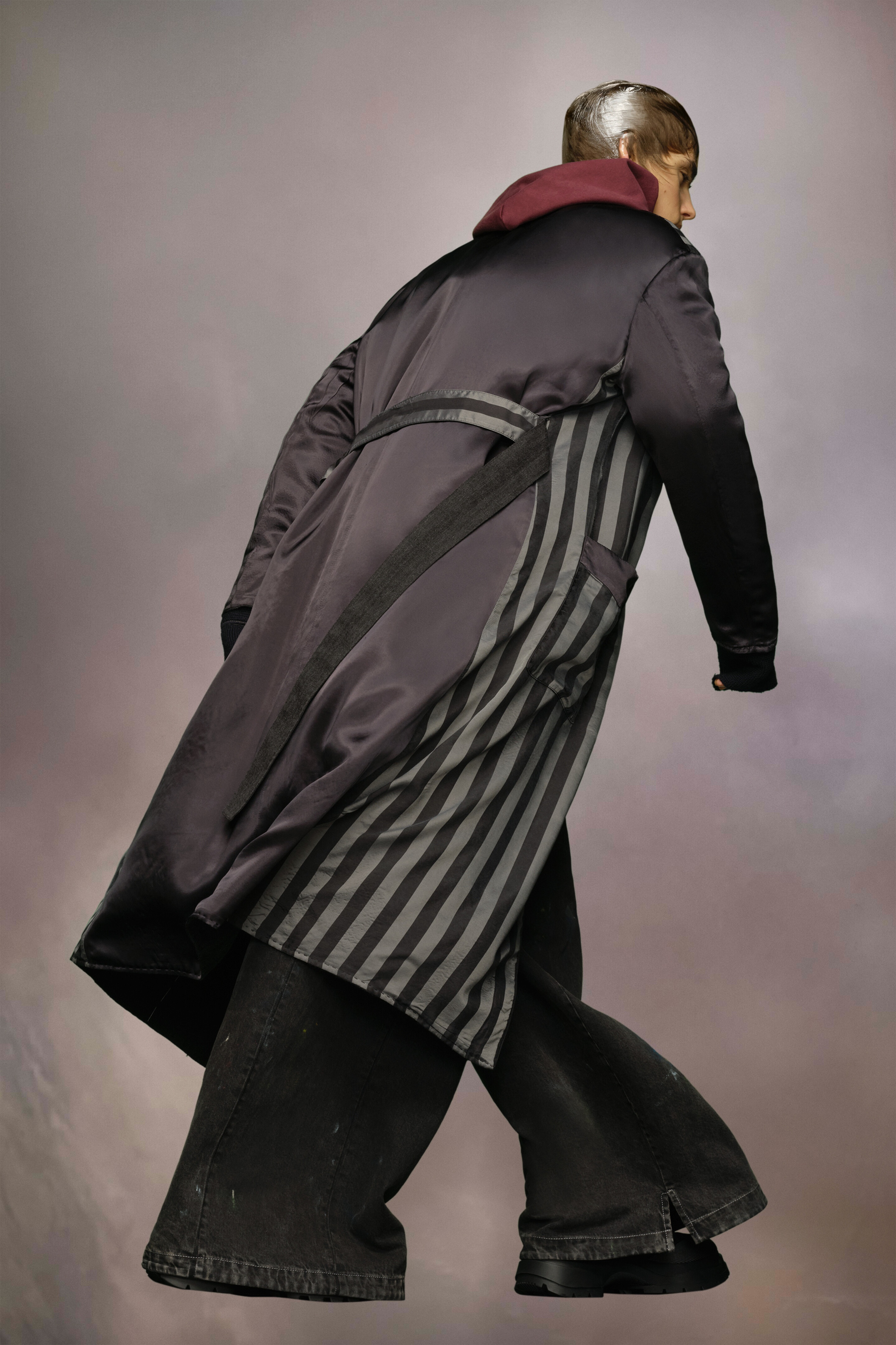 Herringbone stripe coat - 5
