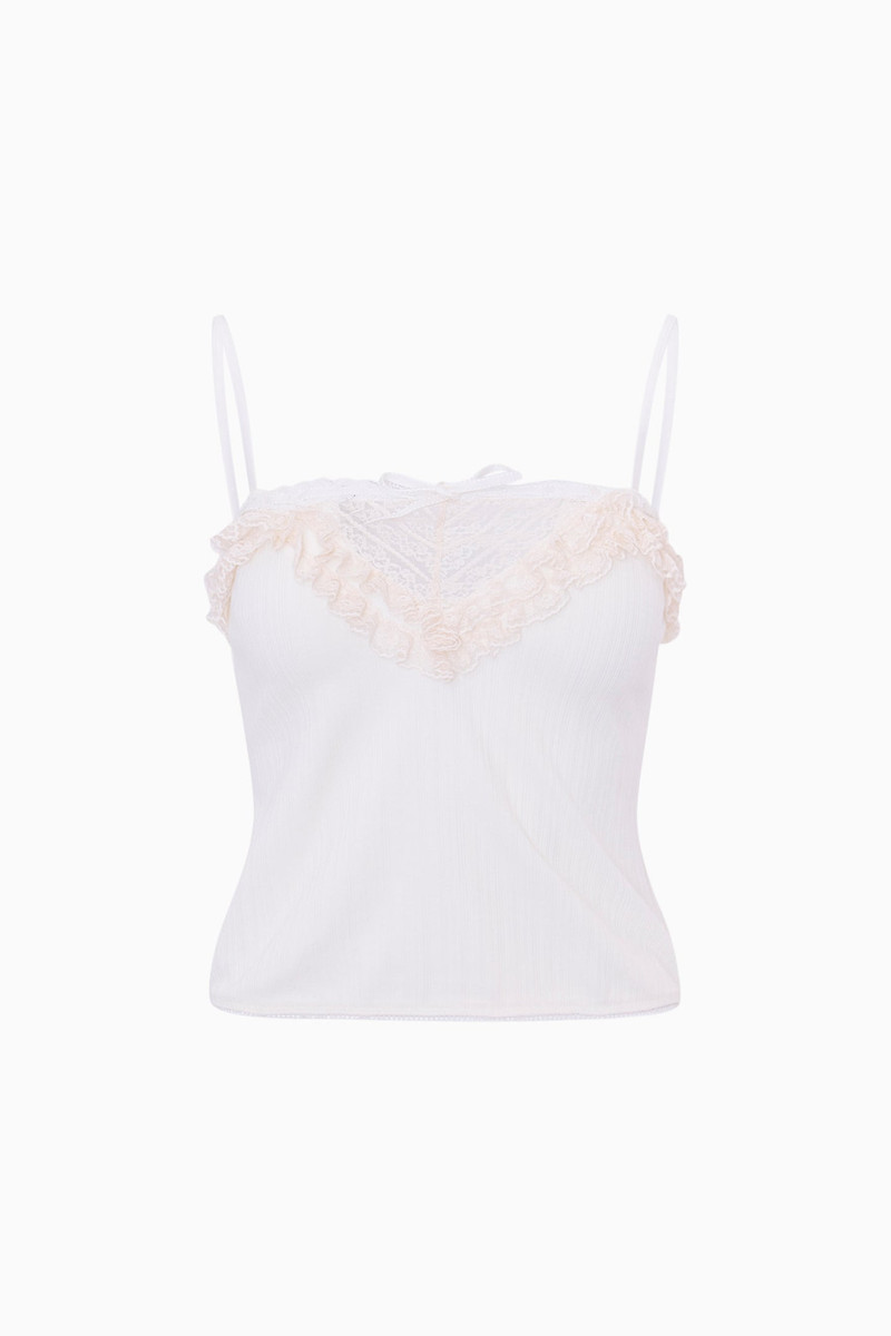 Delphian Ruffle-Detailed Cropped Cami 1