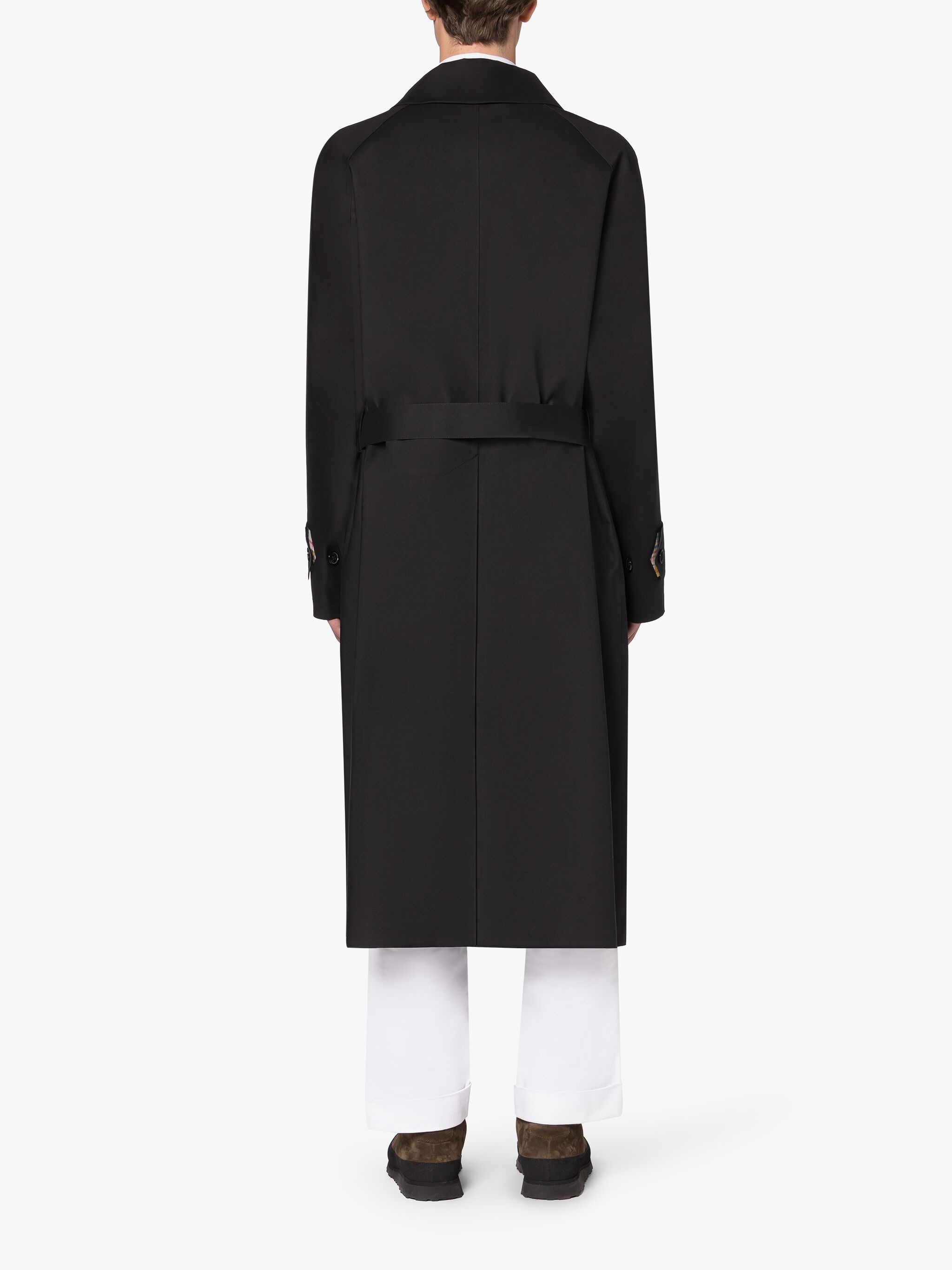 ST HONORE BLACK BONDED COTTON COAT - 3
