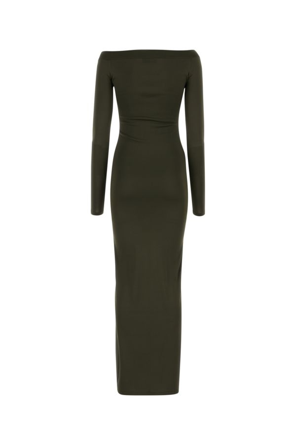 ワンピース SAINT LAURENT Khaki Viscose Blend Long Dress Saint Laurent Women's Khaki Viscose Blend Long Dress In