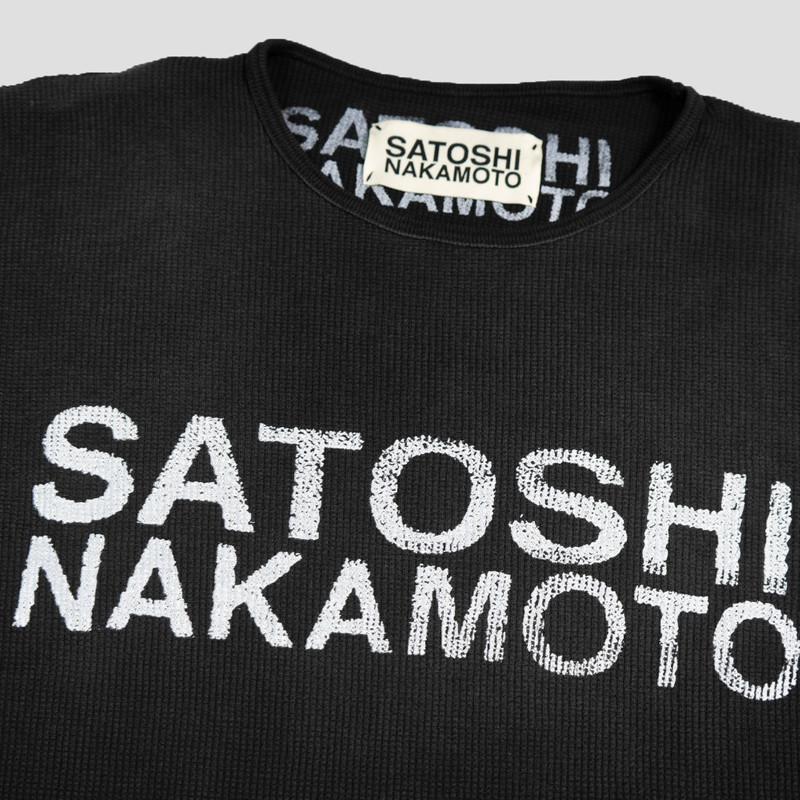 SATOSHI NAKAMOTO LOGO THERMAL T-SHIRTS outlook