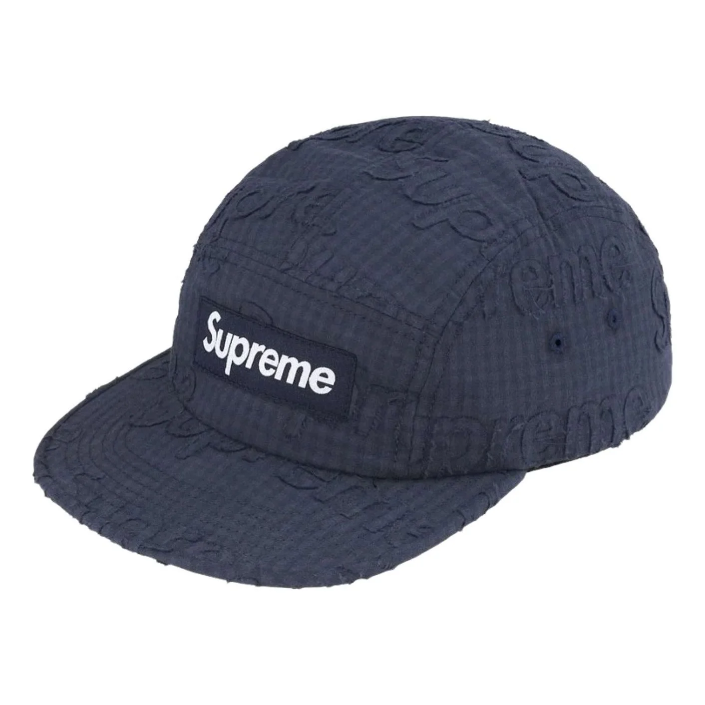 Supreme SS26 Monogram Gingham Camp Cap 'Navy' SUP-SS26-1051-NVY - 1