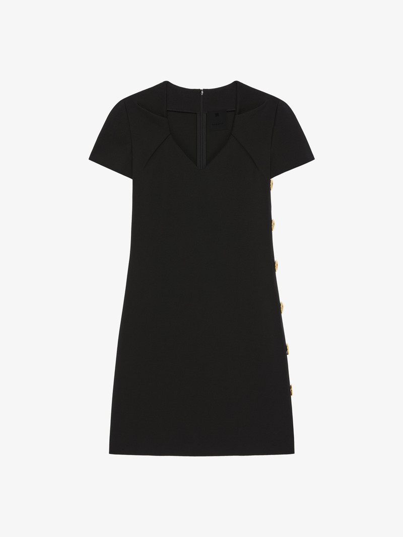 DRESS IN PUNTO MILANO WITH BUTTONS - 1