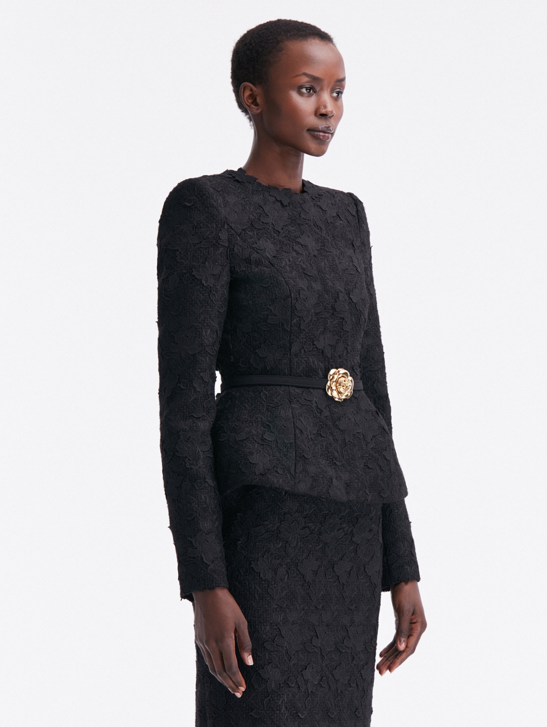 SUNFLOWER BELT TWEED JACKET - 4