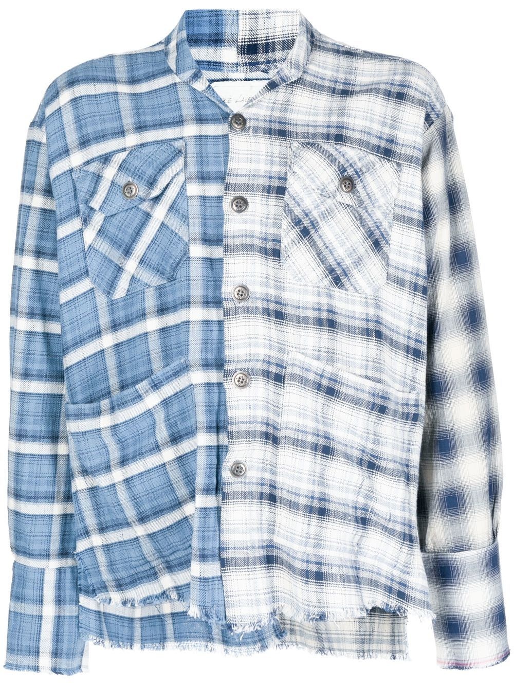 two-tone checked shirt - 1