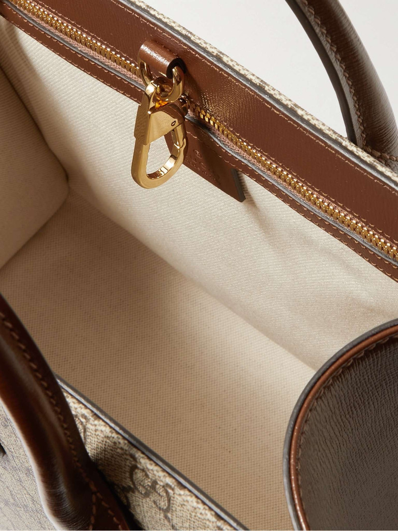 Ophidia Leather-Trimmed Monogrammed Coated-Canvas Tote Bag 3